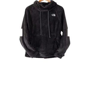 The North Face Womens Black Fleece Hoodie L soft hooded sweatshirt drawstring